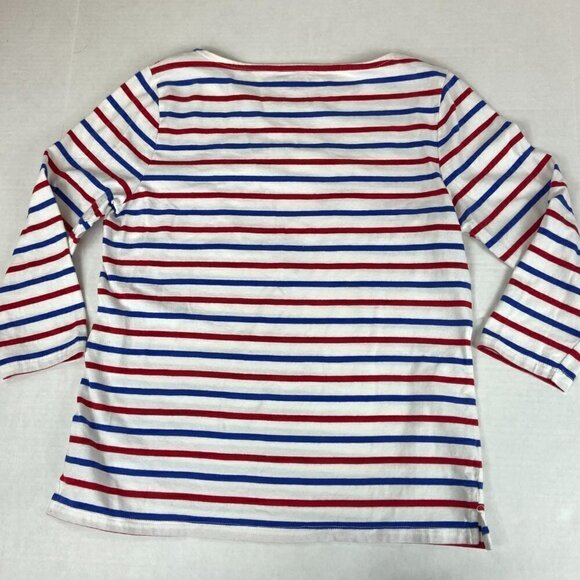 Talbots Striped 3/4 Sleeve Top with Embroidered Heart, SP - Picture 4 of 9